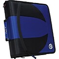 Case-it Dual-101 2-in-1 D-Ring Zipper Binder with Hold Down Pages, 1-1/2, Blue