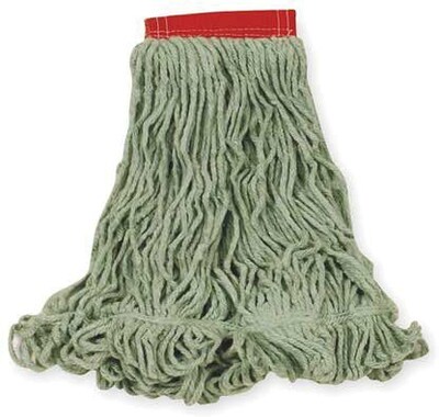 Rubbermaid Commercial Products Super Stitch 24 oz. Blend Wet Mop, 5 Headband, Green, 6/Carton (FGD25306GR00)