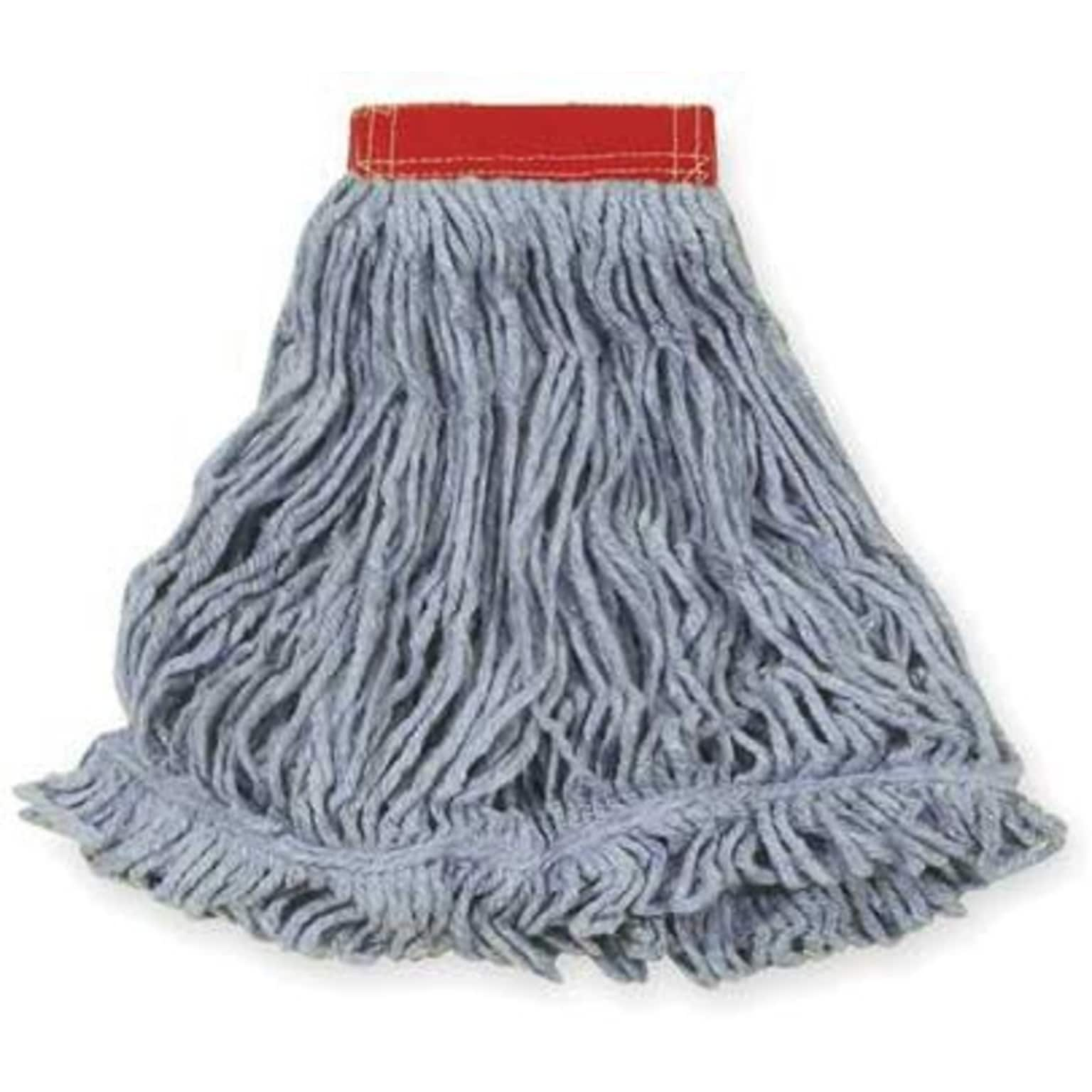 Rubbermaid Commercial Products Super Stitch 24 oz. Blend Wet Mop, 5 Headband, Blue, 6/Carton (FGD25306BL00)