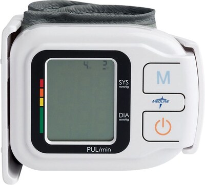 Medline Automatic Digital Wrist Blood Pressure Monitor, One Size Fits All