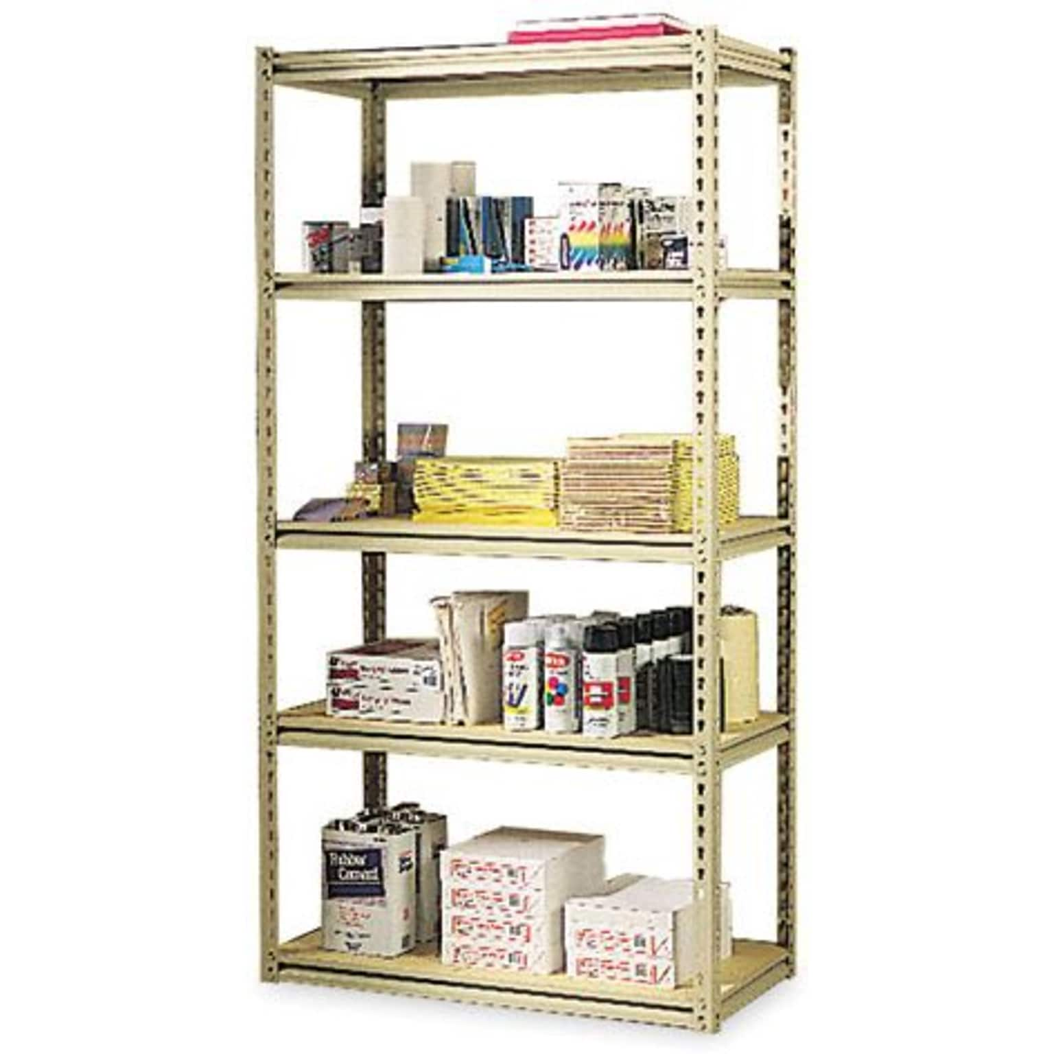 Tennsco Commercial Shelving Unit, Supports 1,000 lbs. per Shelf, Sand, 72H x 36W x 18 1/2D