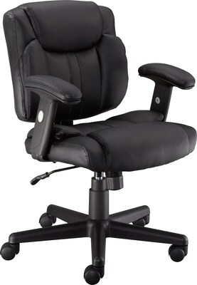 Quill® Telford II™ Managers Chair, Luxura™, Black, Seat: 15.75W x 15.94D, Back: 17.32W x 14.96H