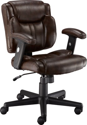 Quill Brand®® Telford™ Task Chair, Luxura™, Brown, Seat: 15.75W x 15.94D, Back: 15.75W x 15.94D