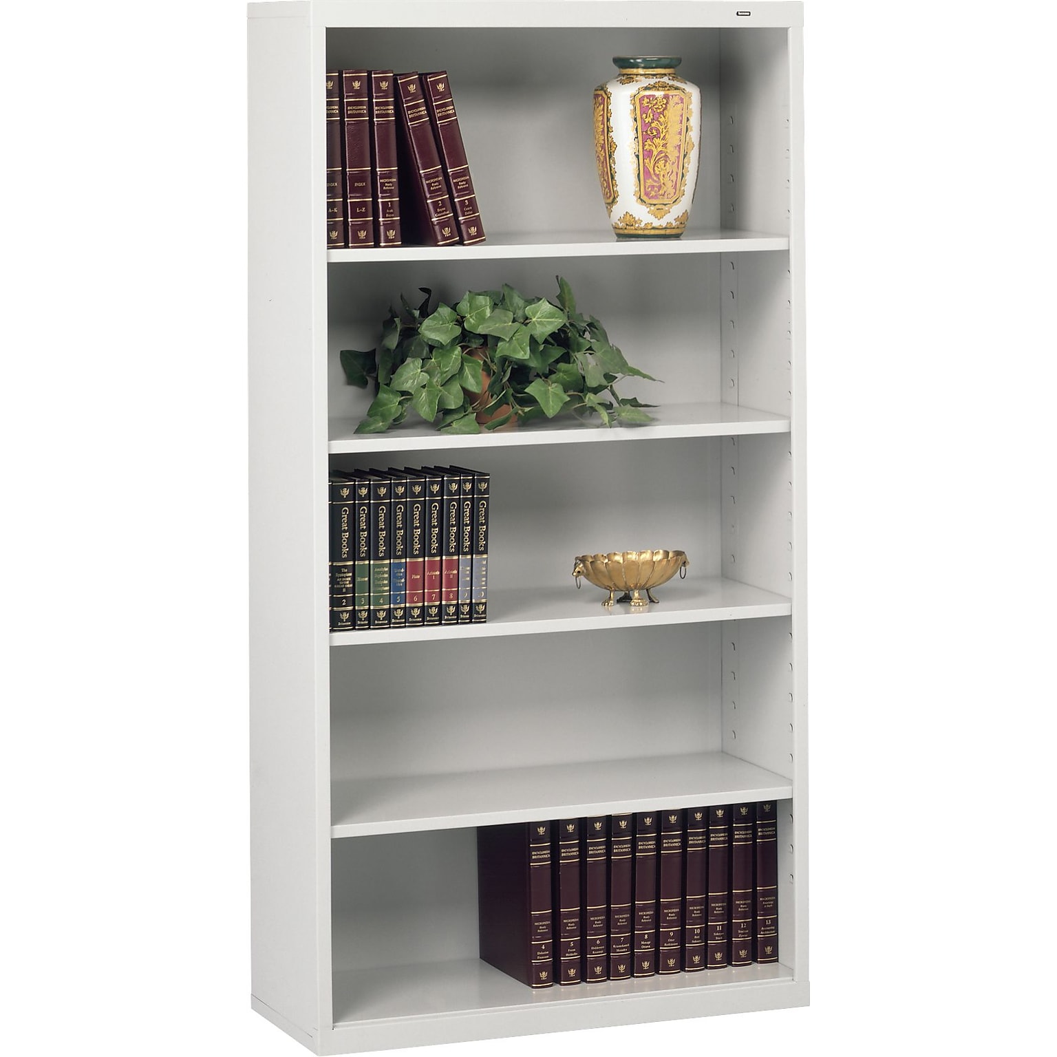 Tennsco 66H 5-Shelf Welded Bookcase, Light Grey (TNN-B66LGY)