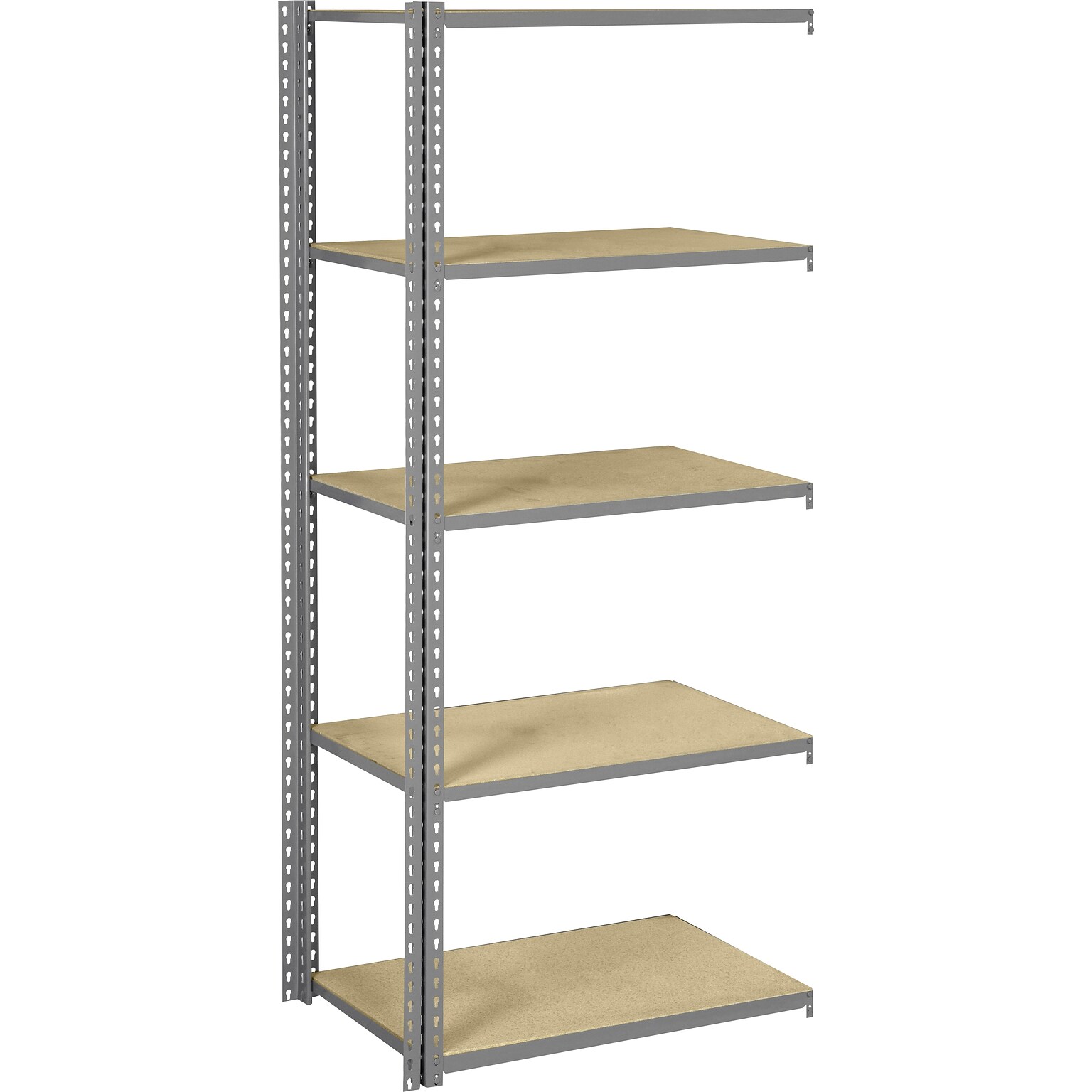 Tennsco Z-Line Low Profile Shelving Adder Unit, Supports 2,500 lb., Medium Grey, 84H x 48W x 24D