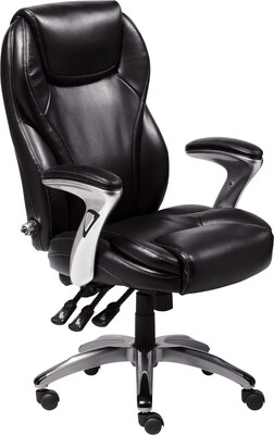Serta Ergo-Executive Office Chair, Bonded Leather, Black (43676OSS)