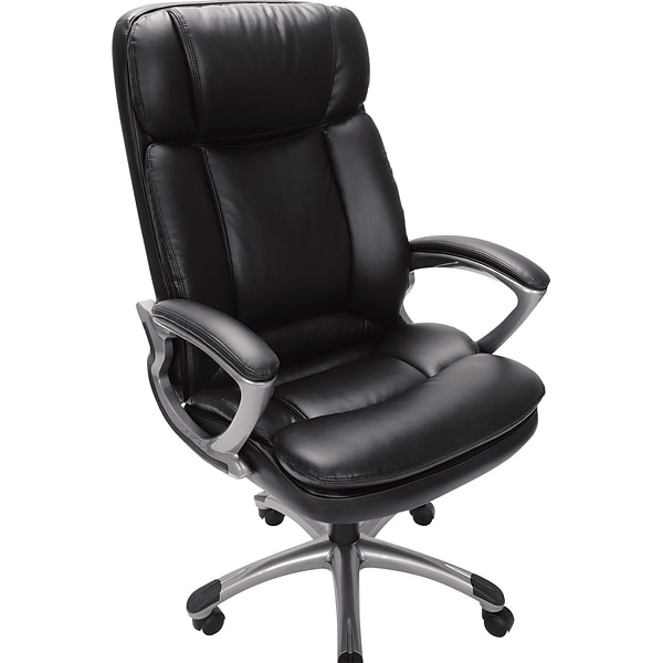 Serta Big & Tall Ergonomic Faux Leather Executive Big & Tall Chair, 350 lb. Capacity, Black (43675OSS)