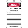 Accuform 5 3/4 x 3 1/4 PF-Cardstock Safety Tag DANGER OUT OF SERVICE, Red/Black On White, 25/Pac