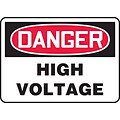 Accuform 10 x 14 Vinyl Electrical Sign DANGER HIGH VOLTAGE, Red/Black On White (MELC114VS)