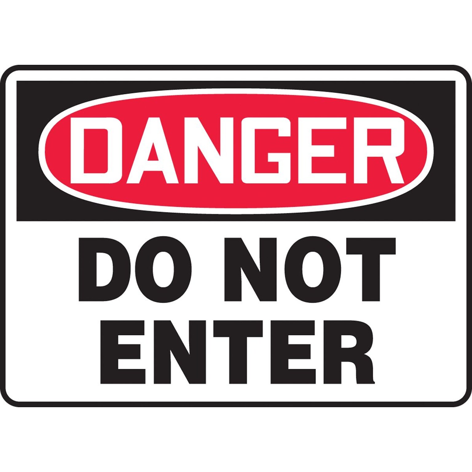Accuform 7 x 10 Plastic Safety Sign DANGER DO NOT ENTER, Red/Black On White (MADM138VP)