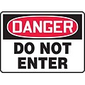 Accuform Signs® 10 x 14 Plastic Safety Sign DANGER DO NOT ENTER, Red/Black On White