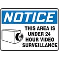 Accuform 7 x 10 Aluminum Safety Sign NOTICE THIS AREA IS..W/GRAPHIC, Blue/Black On White (MASE80