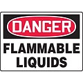 Accuform 10 x 14 Plastic Safety Sign DANGER FLAMMABLE LIQUIDS, Red/Black On White (MCHG102VP)