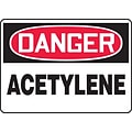 Accuform 10 x 14 Aluminum Safety Sign DANGER ACETYLENE, Red/Black On White (MCHL174VA)