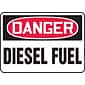 Accuform 7" x 10" Adhesive Vinyl Safety Sign "DANGER DIESEL FUEL", Red/Black On White (MCHL224VS)