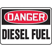 Accuform 10 x 14 Adhesive Vinyl Safety Sign DANGER DIESEL FUEL, Red/Black On White (MCHL226VS)