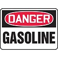 Accuform Signs® 7 x 10 Aluminum Safety Sign DANGER GASOLINE, Red/Black On White