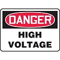 Accuform 7 x 10 Vinyl Electrical Sign DANGER HIGH VOLTAGE, Red/Black On White (MELC113VS)