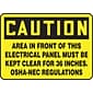 Accuform 10" x 14" Vinyl Safety Sign "CAUTION AREA IN FRONT OF THIS..", Black on Yellow (MELC625VS)