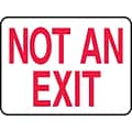 Accuform 7 x 10 Adhesive Vinyl Safety Sign NOT AN EXIT, Red On White (MEXT910VS)