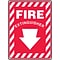 Accuform Signs® 14 x 10 Plastic Fire Safety Sign FIRE EXTINGUISHER (ARROW), White On Red