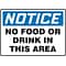 Accuform 10 x 14 Adhesive Vinyl Housekeeping Sign NOTICE NO FOOD.., Blue/Black On White (MHSK838