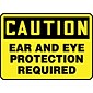 Accuform 7" x 10" Vinyl Safety Sign "CAUTION EAR AND EYE PROTECTION..", Black On Yellow (MPPE436VS)