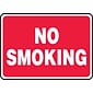 Accuform 7" x 10" Adhesive Vinyl Smoking Control Sign "NO SMOKING", White On Red (MSMK423VS)