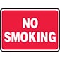 Accuform 10" x 14" Adhesive Vinyl Smoking Control Sign "NO SMOKING", White On Red (MSMK570VS)