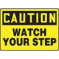 Accuform 10 x 14 Plastic Fall Arrest Sign CAUTION Watch Your Step, Black On Yellow (MSTF661VP)