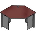 Lorell 67000 Series in Mahogany/Charcoal, Corner Desk