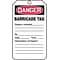 Accuform 5 3/4 x 3 1/4 PF-Cardstock Barricade Tag DANGER BARRICADE.., Red/Black On White, 25/Pac