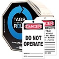 Accuform Signs® Tags By-The-Roll™ 6 1/4 x 3 Safety Tag DANGER DO.., Black/Red On White, 250/Roll