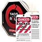 Accuform Tags By-The-Roll 6 1/4" x 3" Lockout Tag "DANGER..RE", Black/Red On White, 100/Roll (TAR418)