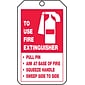 Accuform 5 3/4" x 3 1/4" PF-Cardstock Fire Inspection Tag "TO FIRE..", Red On White, 25/Pack (TRS218CTP)