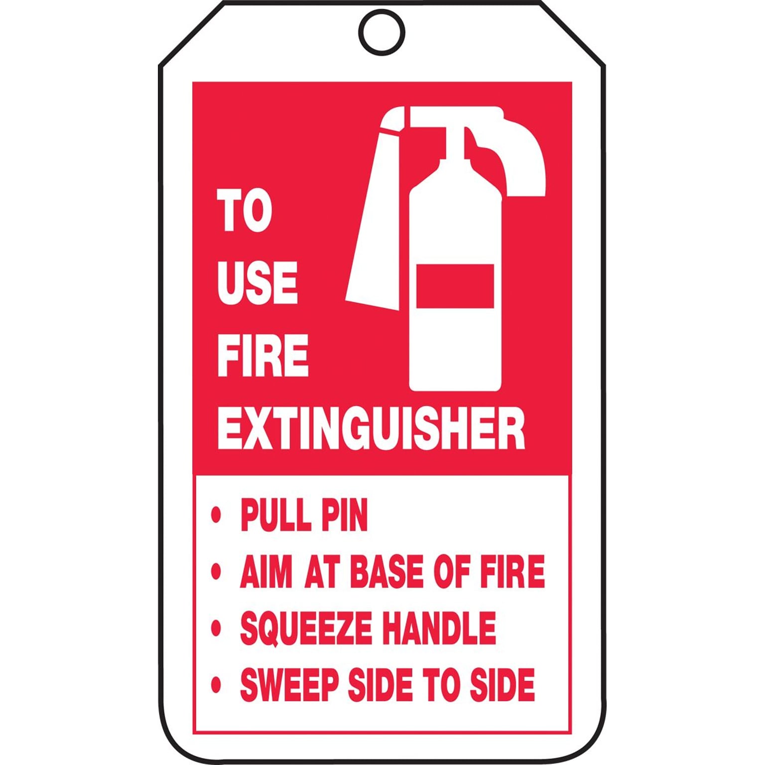 Accuform 5 3/4 x 3 1/4 PF-Cardstock Fire Inspection Tag TO FIRE.., Red On White, 25/Pack (TRS218CTP)