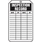 Accuform 5.75" x 3.25" RP-Plastic Status Tags "INSPECTION REC..", Black On White, 25/Pack (TRS307PTP)