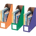 Bankers Box Classroom Magazine File Organizers, 4-Inch, Purple, Green and Orange, 3 Pack