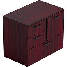 Offices to Go Superior Laminate Mixed Storage Unit with Lock, American Mahogany, 36W x 22D x 29.5