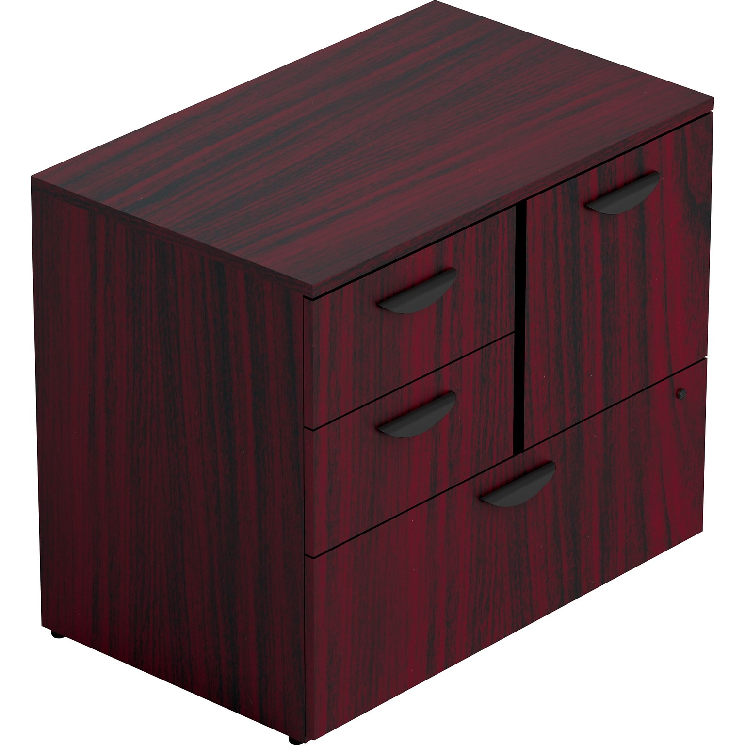 Offices to Go Superior Laminate Mixed Storage Unit with Lock, American Mahogany, 36W x 22D x 29.5H