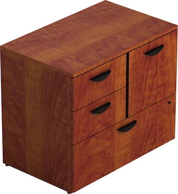 Offices to Go Superior Laminate Mixed Storage Unit with Lock, American Dark Cherry, 36W x 22D x 29