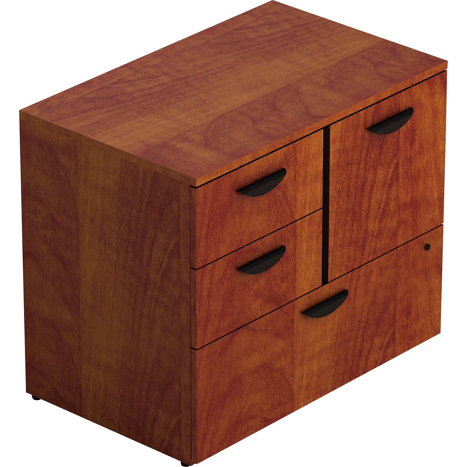 Offices To Go Superior Laminate Mixed Storage Unit with Lock, American Dark Cherry, 36Wx22Dx29.5H