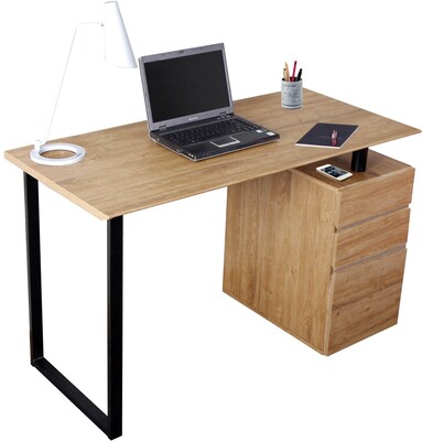 Techni Mobili Computer Desk With Storage And File Cabinet Pine