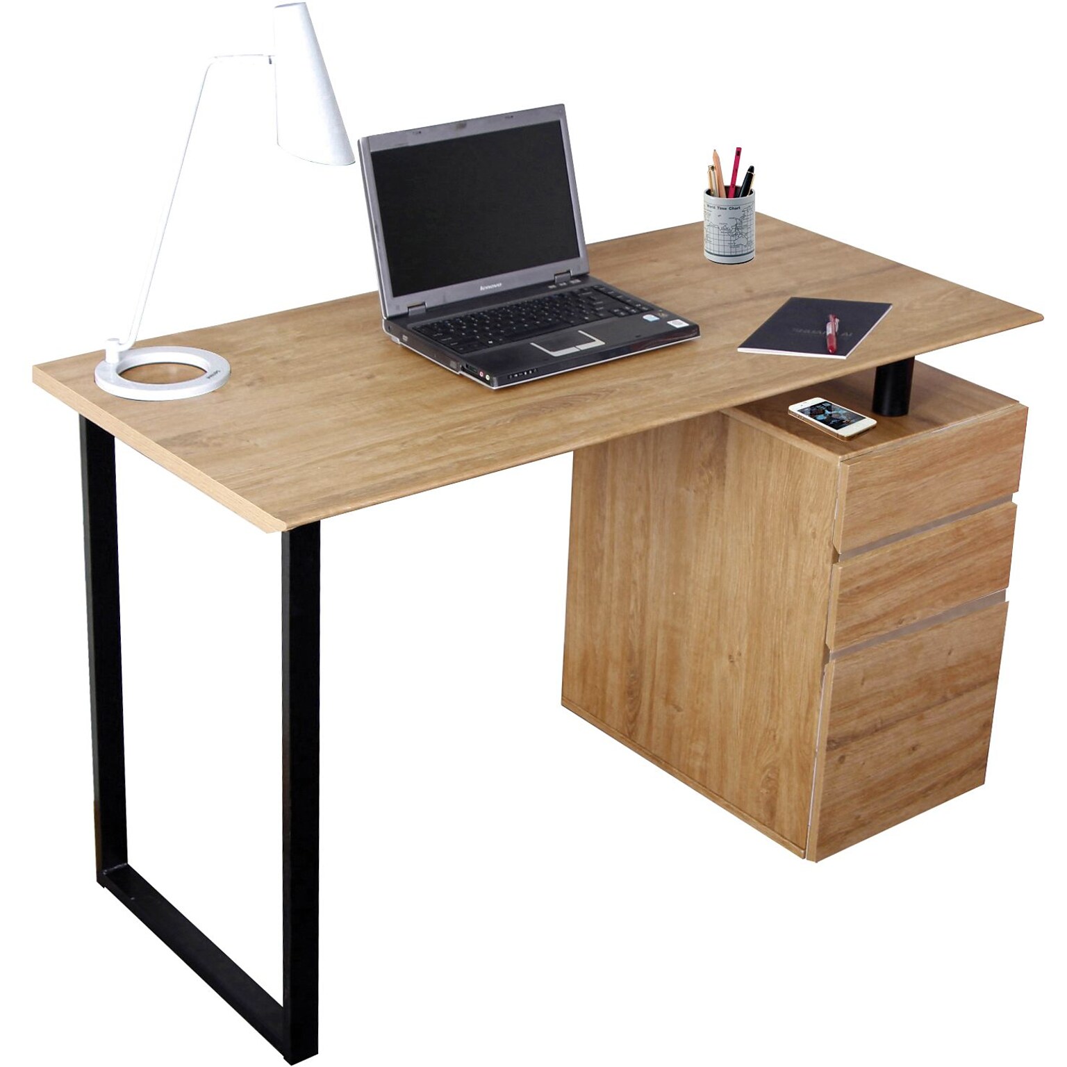 Techni Mobili 47 W Computer Desk, Pine (RTA-1305-PN)