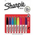 Sharpie Mini Permanent Markers, Fine Tip, Assorted Inks, 8/Pack (35109)