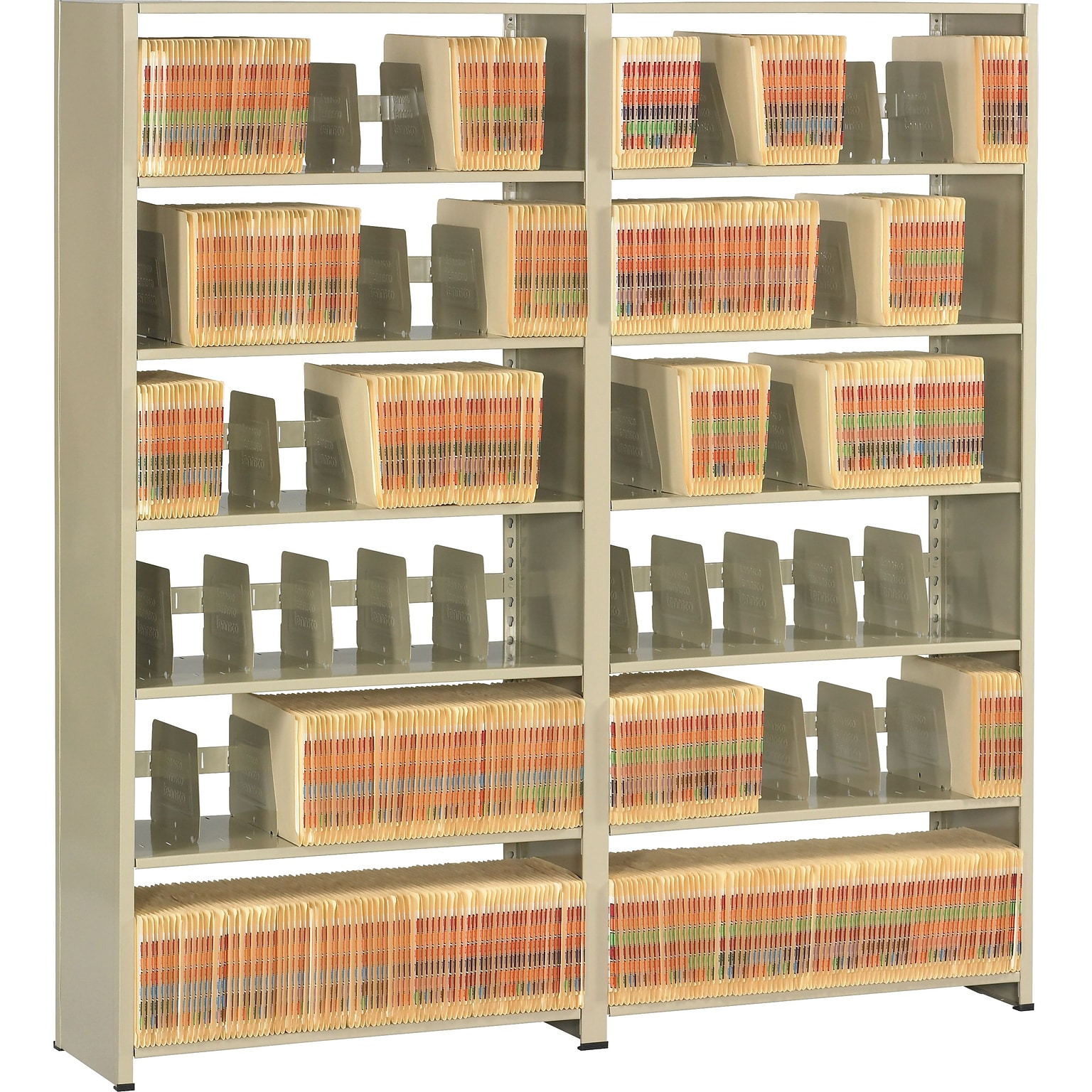 Tennsco Imperial Open Adder Shelving Unit, Supports 400 lb., Sand, 76H x 36W x 15D