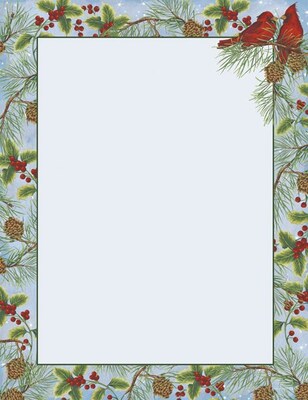 Great Papers Holiday Stationery Cardinal With Pine, 80/Count (2011353)