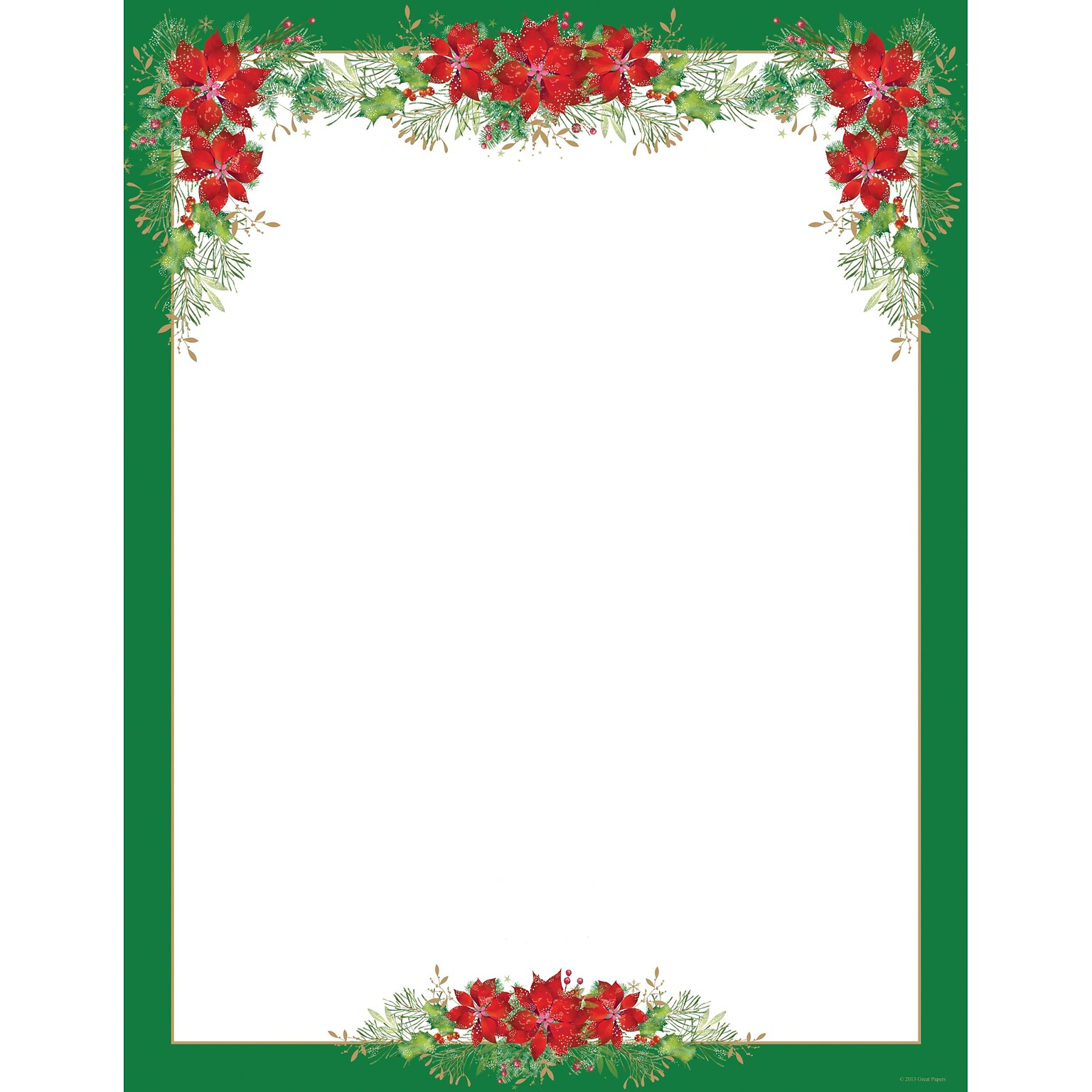 Great Papers® Holiday Stationery Poinsettia Valance  , 80/Count