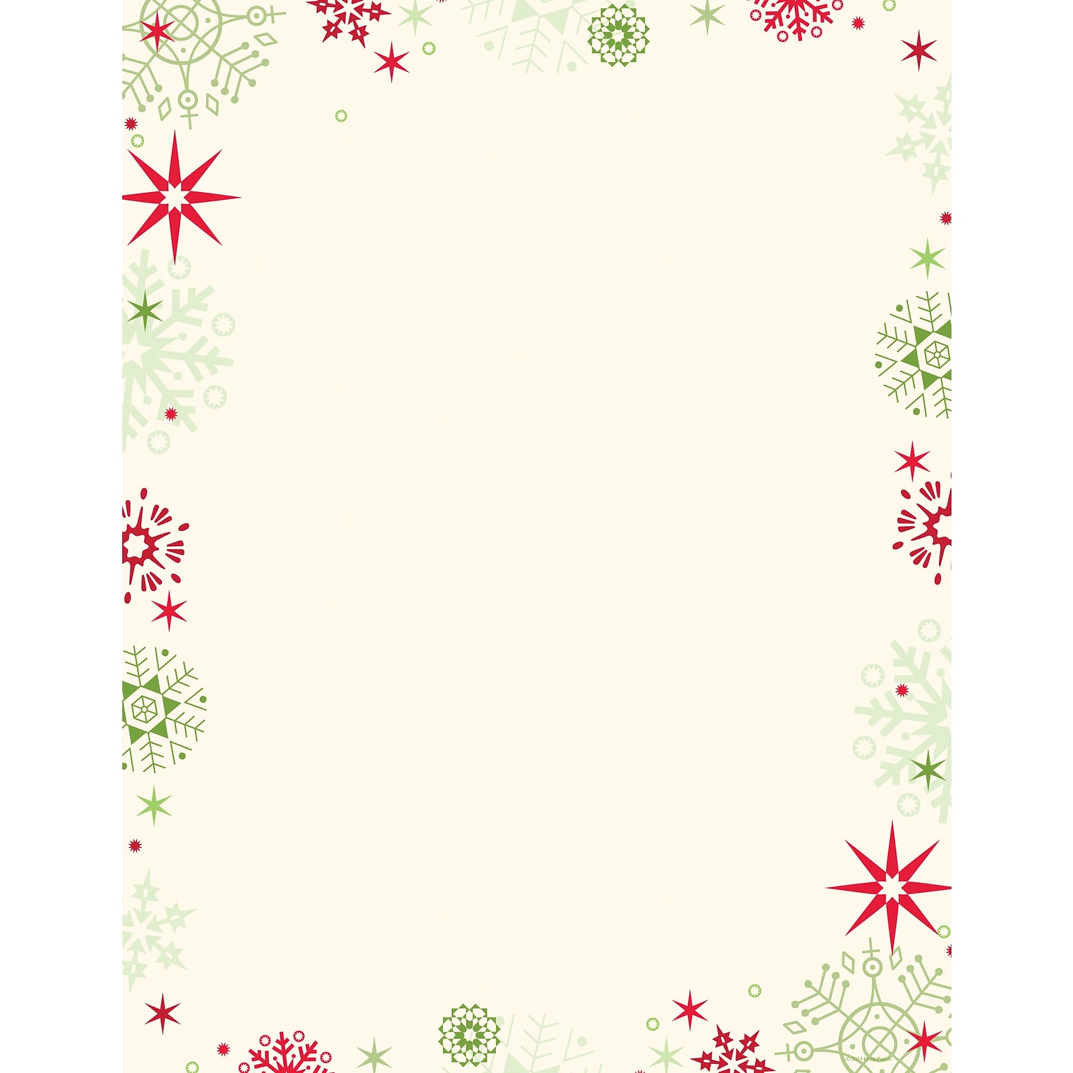 Great Papers! Holiday Stationery Red And Green Flakes  , 80/Count (2013259)