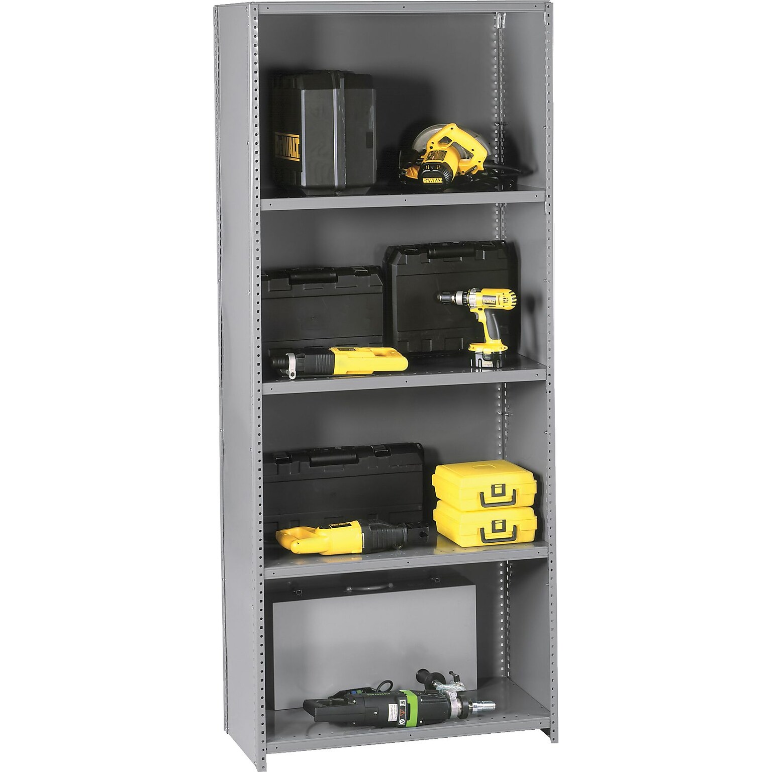 Tennsco Closed Starter 5-Shelf Shelving Unit, Supports 2,500 lb., Medium Grey, 87H x 48W x 18D (TNN-QC54818SMGY)